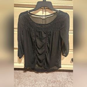 Elegant black women's blouse sheer size medium.